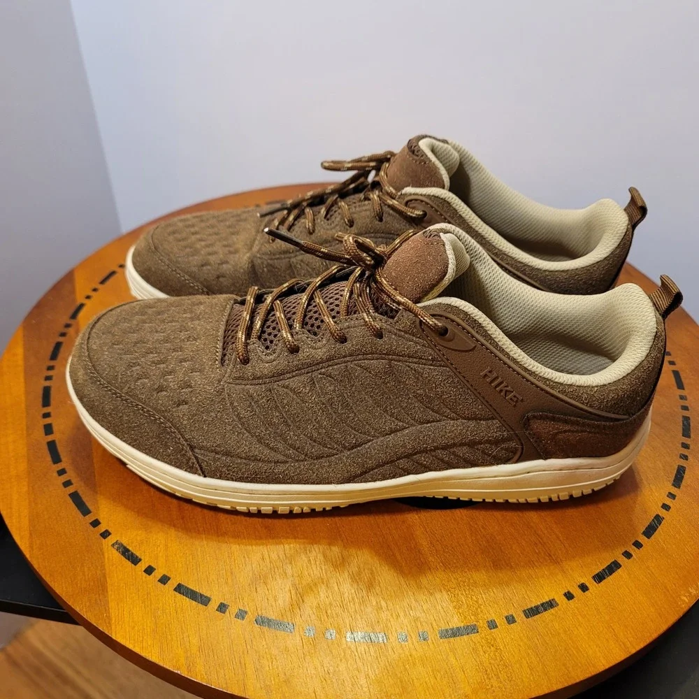 Hike Footwear Men 10 10.5 Barefoot Wide Toe Box Brown Suede Minimalist Sneakers